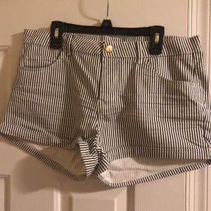 Navy blue striped shorts